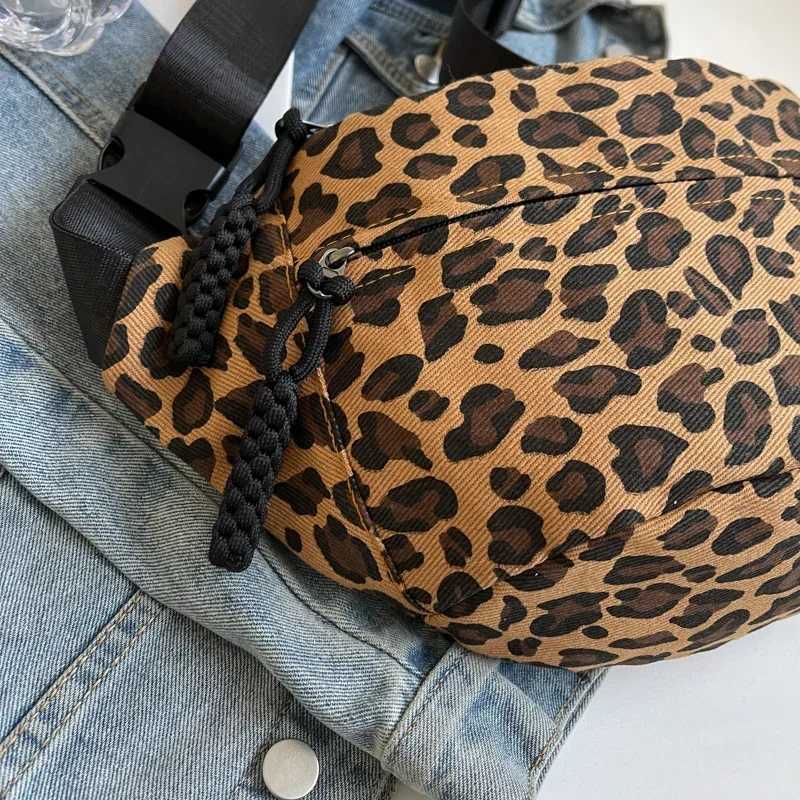 Large Size Leopard Prints Chest Bags For Women Canvas Large Capacity Shoulder Crossbody Bag 2025 Summer Latest Waist Fanny PackW251028
