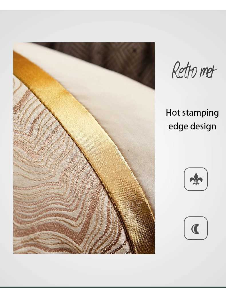 Pillow Case Modern Light Luxury Sofa Couch Car Cushion Cover Satin Hot Stamping Case Cover Metal Color case cover C251028