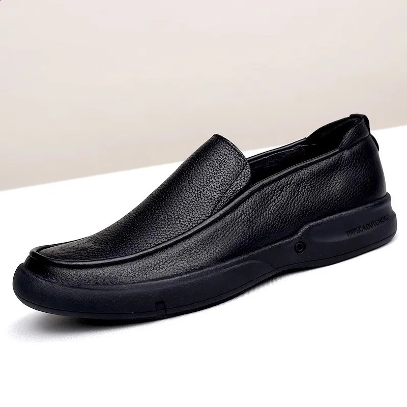 Mens Casual Leather Shoes Comfortable Big Size Business Men shoes Genuine Leather Loafers Shoes 251023