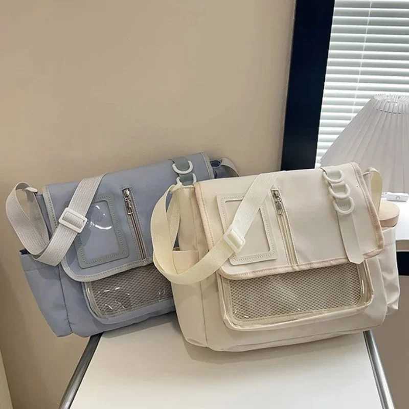 Y2K Japanese Harajuku School Bags for Girls New Transparent Itabag Shoulder Crossbody Bag DIY Badges Display Plate Ita BagW251028