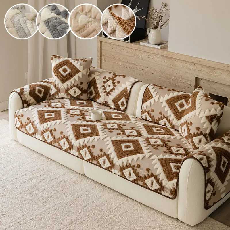 1PCShu Mianrong sofa cushion for autumn and winter thickened light luxury highend non slip sofa cushion C251028