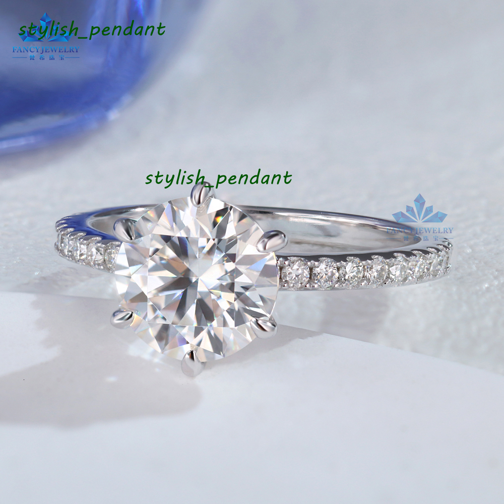 925 Sterling Silver Promise 1CT 2CT 3CT S925 Solitaire Halo Wedding Engagement Moissanite Ring for Women