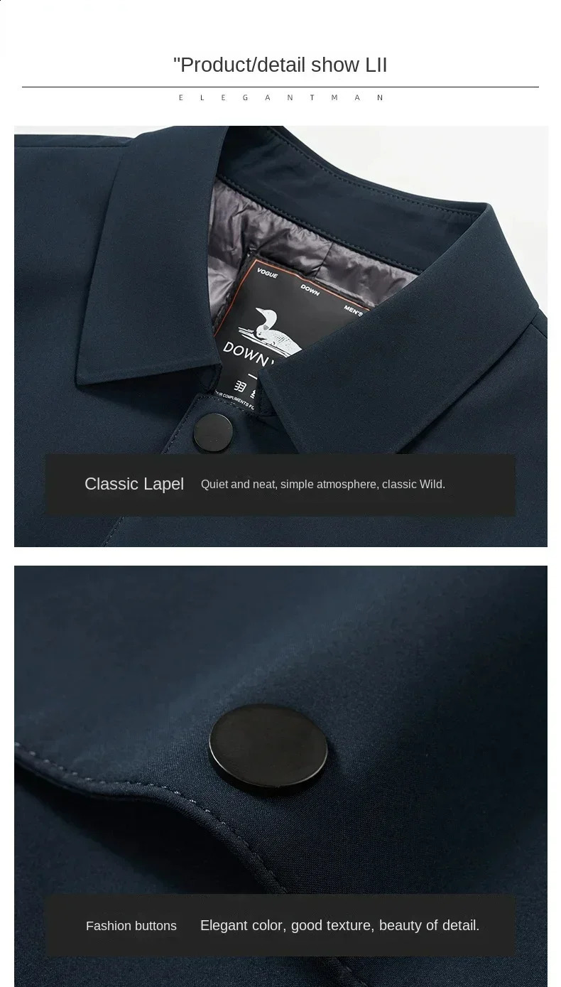 Luxury Brand Long Down Jacket Mens Winter Casual Thick Flip Collar White Duck Warm Parka Business Lightweight Trench Coat 251027