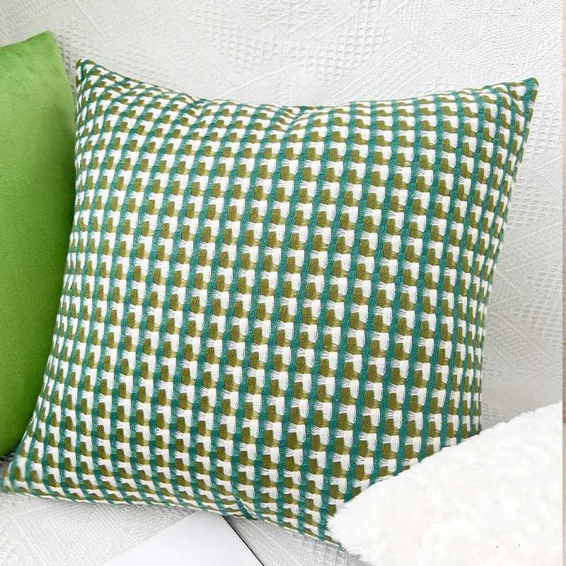 Pillow Case Simple YarnDyed Jacquard Case Light Luxury Cushion Cover 45x45cm For Nordic Style Hotel Decorative Sofa Cushions C251028