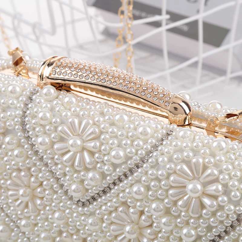 Pearl evening bag for socialite rhinestone embellishments clutch bag handbag cheongsam evening bag banquet bag dress bag H251027