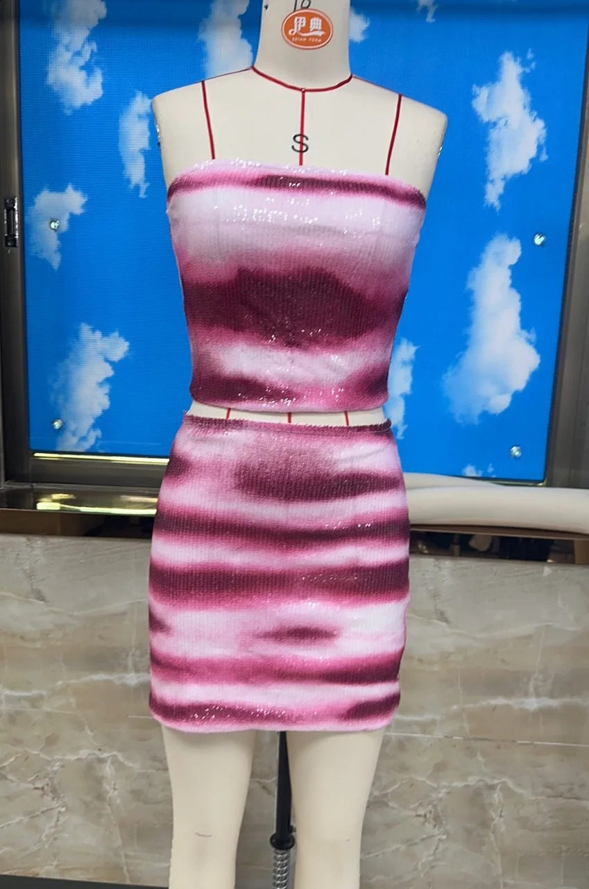 hirigin Women Halloween Shark Tale Lola Costume Mini Skirt Sets Strapless Tube Top and Short Skirt Sexy Cosplay Outfit 251020