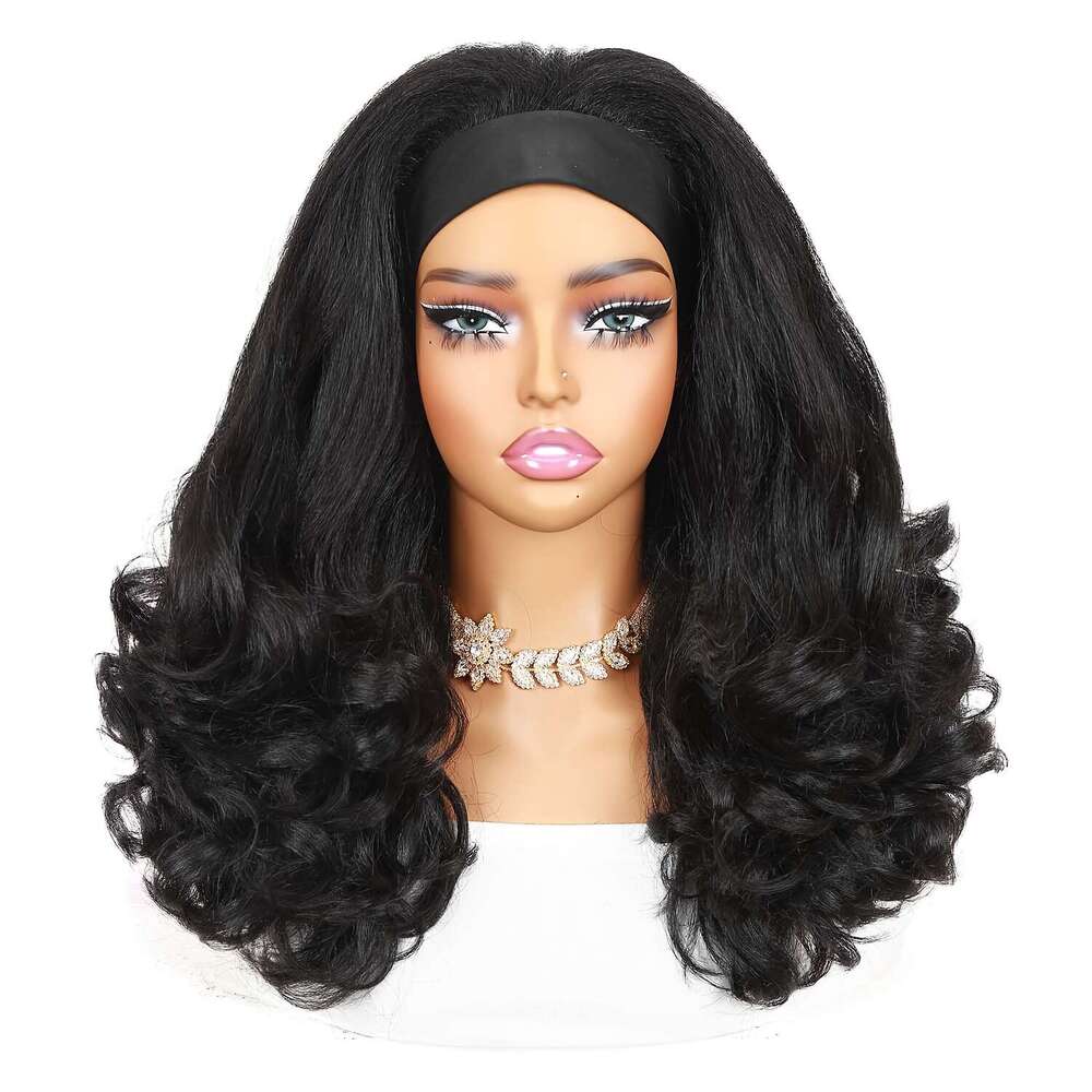 Women's Elegant Curly Wave Headband Wig Heat-Resistant Hair Elastic Net Natural Look Everyday & Special Events Easy To Style With Perfect For Par