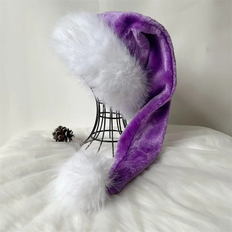 Christmas Hat Santa Hat Holiday for Adults Unisex Velvet Comfort Extra Thicken Xmas Hat for Year Festive Party Christmas De 251024