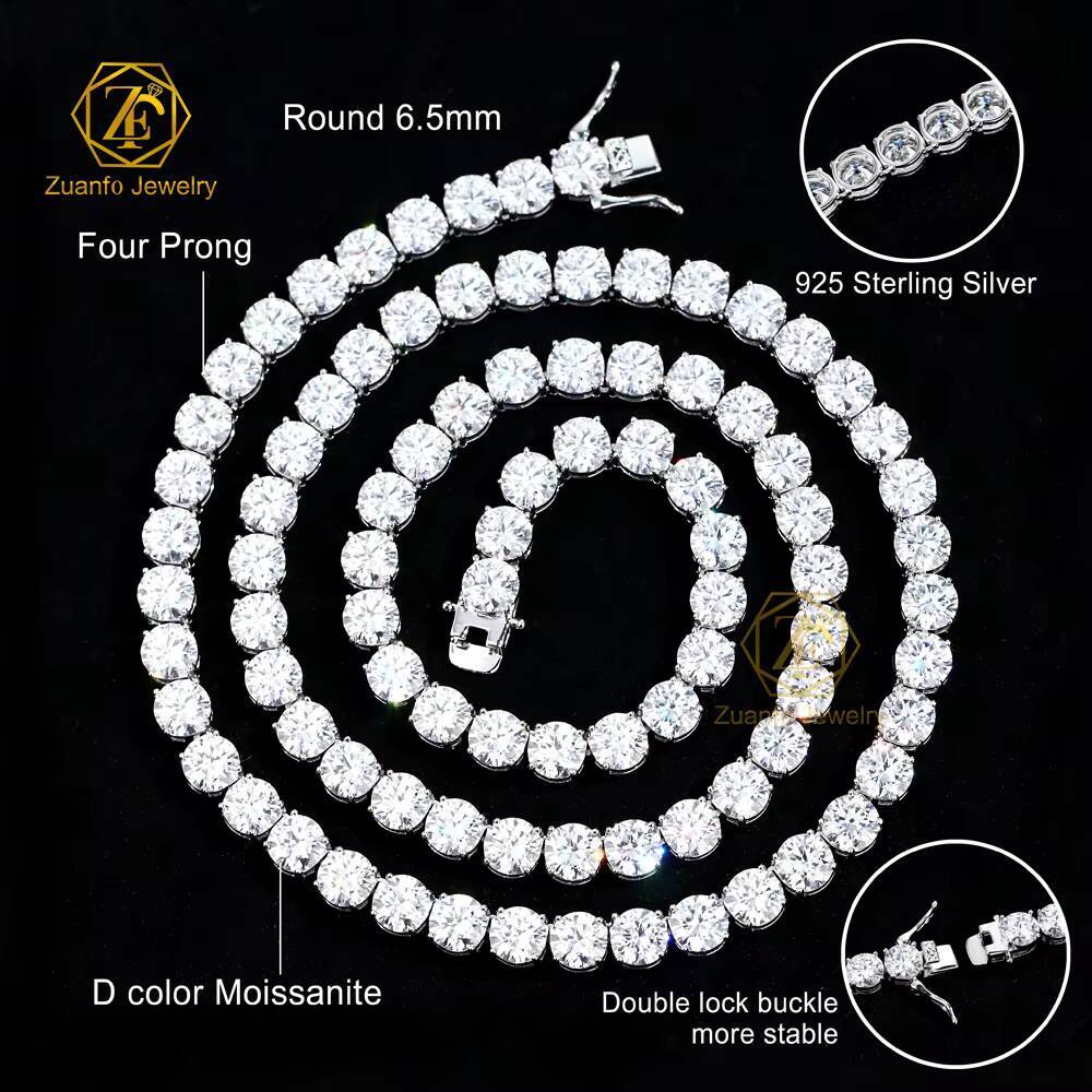 Pass Diamond Tester Womens Moissanite Necklace 2mm 3mm 4mm 5mm 65mm Mens Necklace Moissanite Fine Chains Link Bracelets