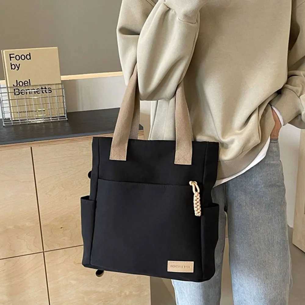 Large Capacity Lightweight Canvas Bag New Waterproof Solid Color Tote Bags Canvas Handbag Shoulder Bag for Work School TravelW251028