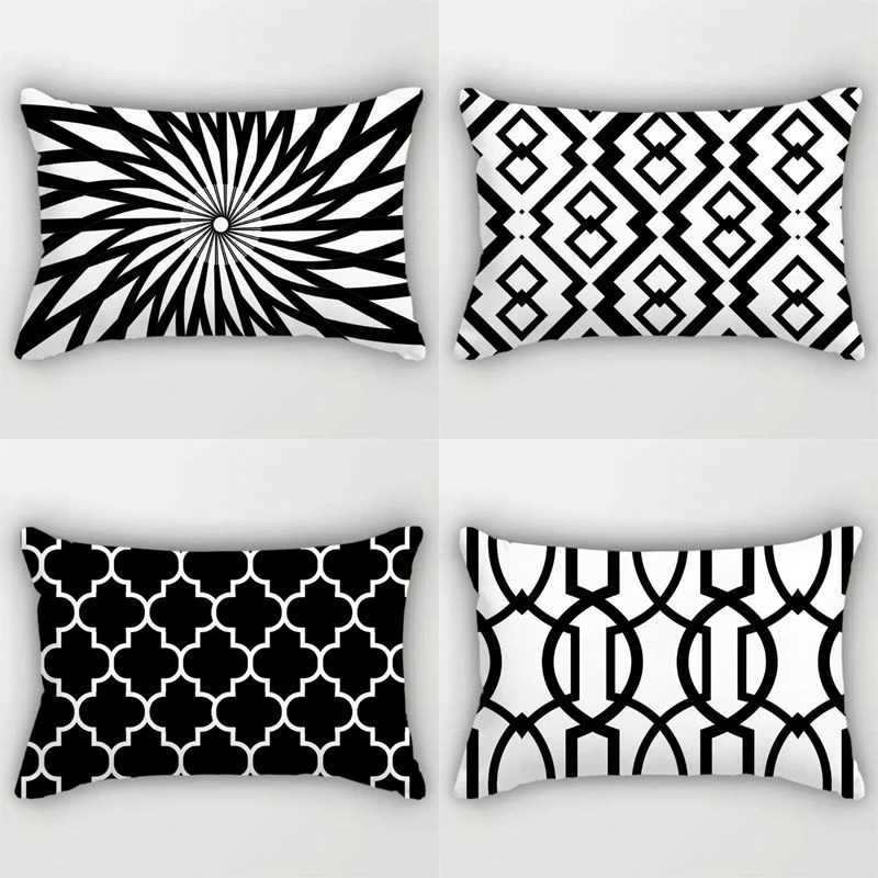 Pillow Case Modern Minimst SingleSided Nordic Ins Black White Cushion Living Room Sofa HighEnd Car Backrest C251028