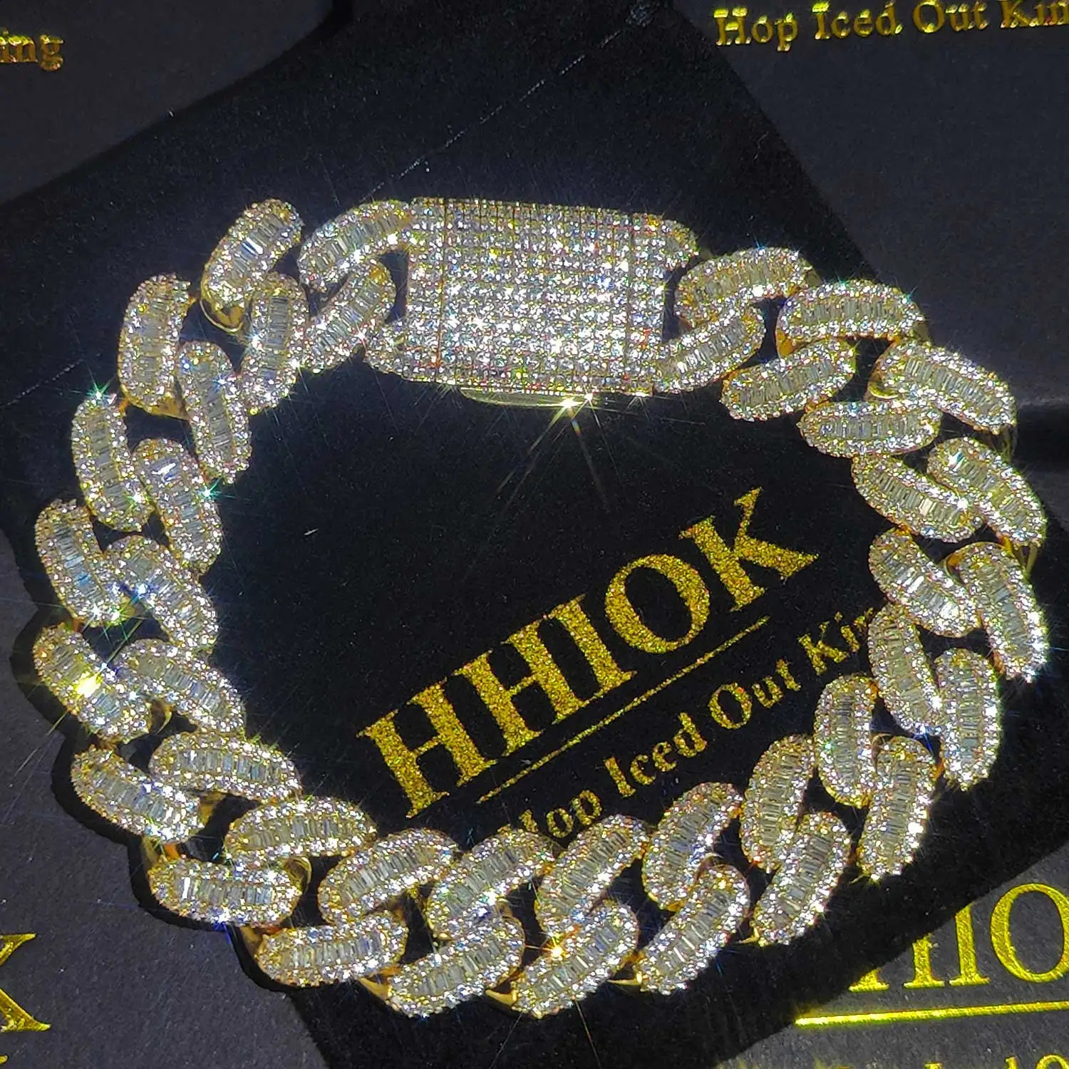 Hip Hop Claw Setting Rectangle 5A Cubic Zirconia Bling Iced Out 15mm Curb Miami Cuban Link Bracelets for Men Rapper Jewelry 251023