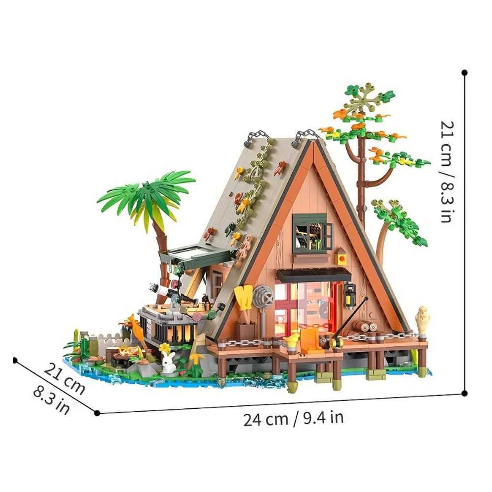 1486PCS 1108PCS Forest House building blocks with LED light Tree Cabin Display Bricks Set Kit for Nature Lovers Adults Kids L251028