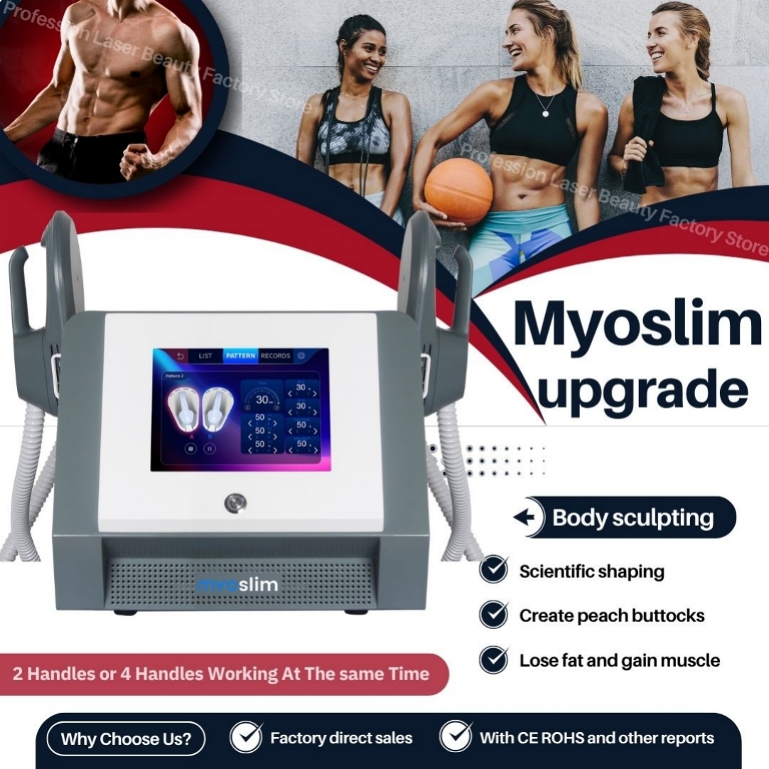 MYOSLIM EMS Body Contouring HI-emt 200HZ 15Tesla 6500W Fat Reduction And Muscle Building Machine For Salon Or Home