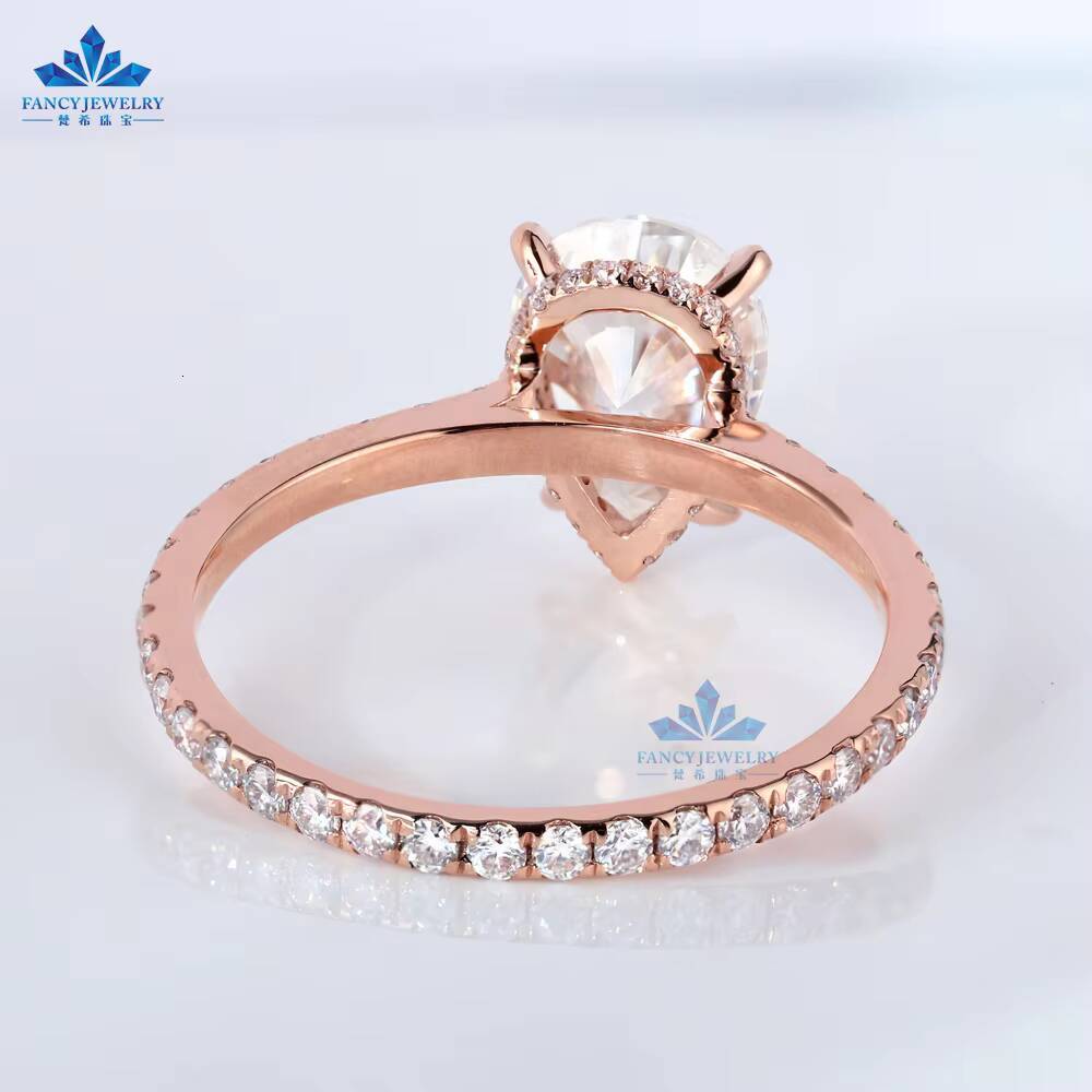 Lab Ceate Diamond Ring 14k Gold 2ct Pear Cut Moissanite Diamond Ring Ladies Wedding Band Engagement Ring Diamond