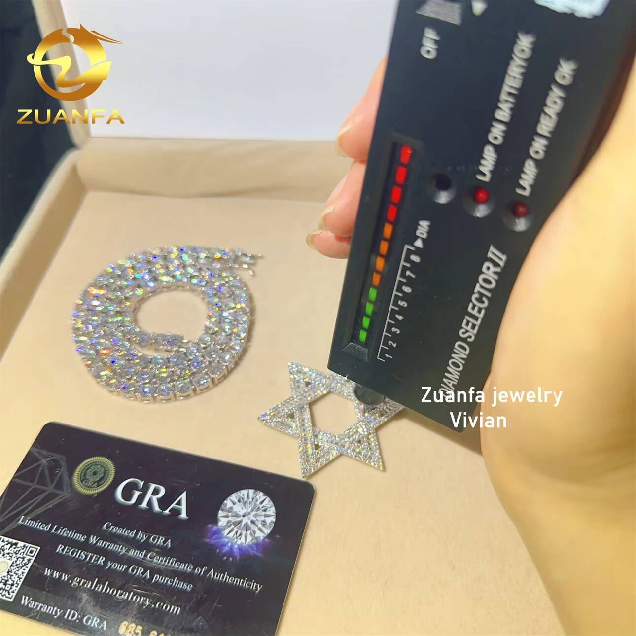 Custom Iced Out Hip Hop VVS Moissanite Fine Jewelry Fashion Moissanite Hip Hop Pendant