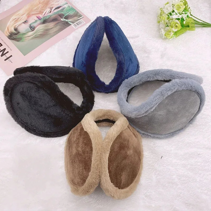 Thicken Adult Men Women Winter Velvet Keep Warm Fur Fleece Earmuffs Fashion Plush Cloth Wrap Cover Ear Muffs Band Warmer Earflap 251027