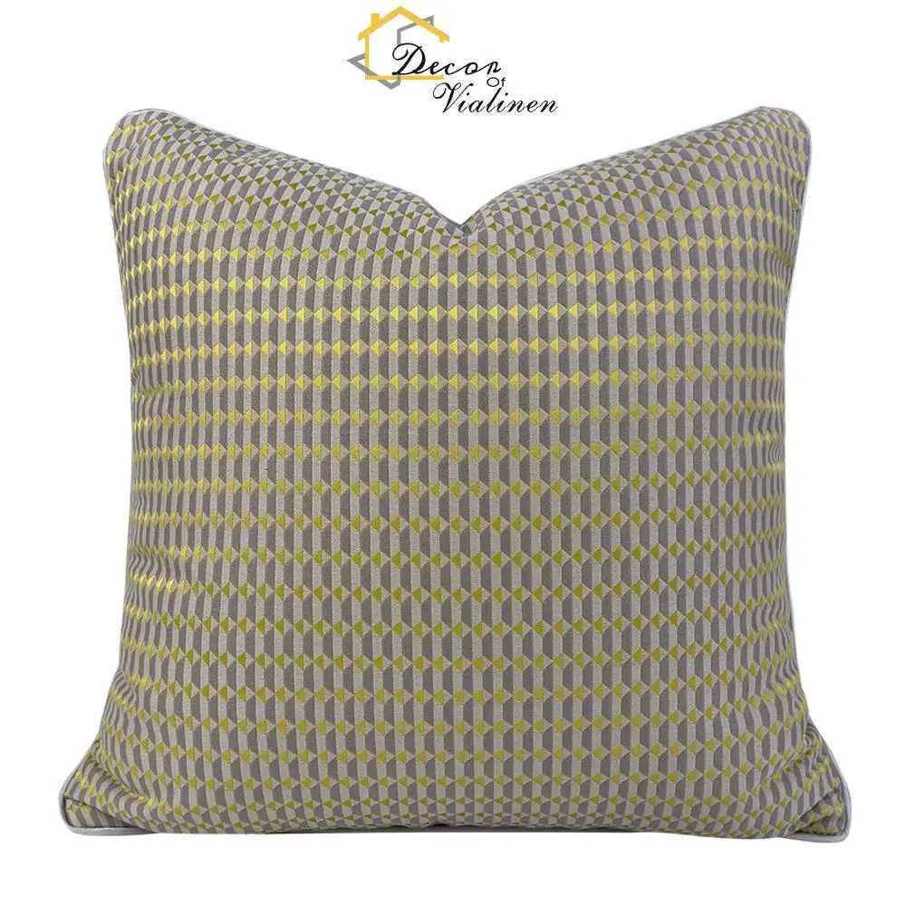 Pillow Case Modern medieval style geometric pattern case light luxury home living room sofa headboard cushion blue gray C251028