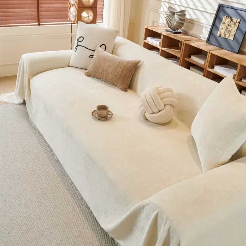 Sofa Covers Chenille Sofa Mats Throw Blankets Mats housses de canap Allseason Camping Picnic Blanket Sofa Cover Solid Color C251028