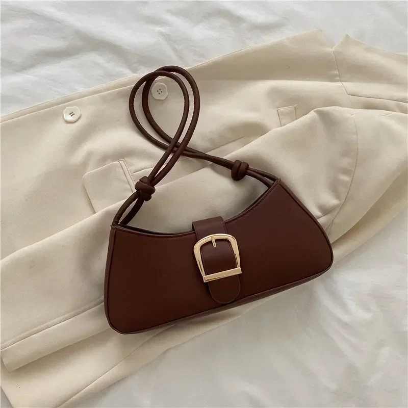 Minimalist Shoder Bag for Wen Simple Solid Color Underarm Bag Wens Buckle Handbag and Purse Fi Small Tophandle Bags1 D251028