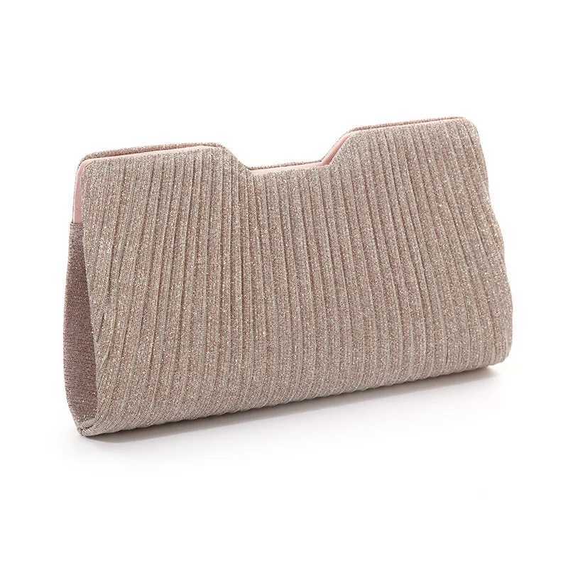 Stylish Premium dinner Party Bag Light Stripe Clutch bag Metal chain shoulder bag Simple underarm Party Evening dress bag H251027