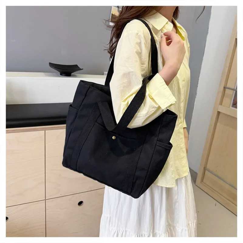 Large Capacity Canvas Tote Bags for Work Commuting Carrying Bag College Style Student Outfit Book Shoulder Bag Shopping Bag 2025W251028