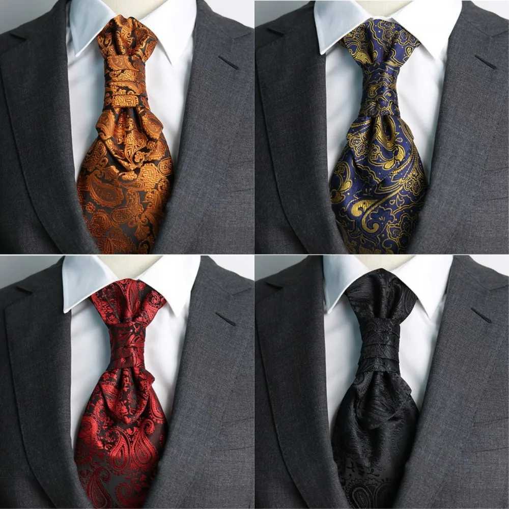 Luxury Jacquard Floral Neck Ties Ascots Bowknot Groom Neck Wear Woven Collar Business Formal Tie MaleW251028