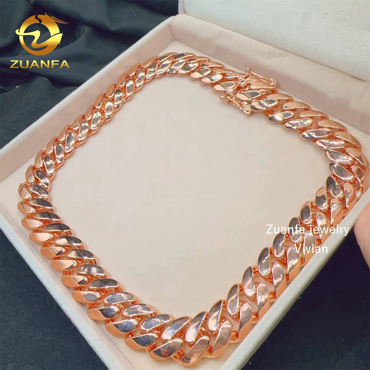 Moissanite Necklace VVS Moissanite Diamond Sterling Silver 925 VVS Moissanite Hip Hop Cuban Chain Cuban Link Necklace