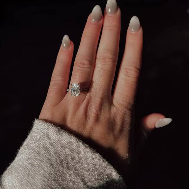 1111 Promotion Wedding Ring 10k Gold 15ct Moissanite Oval Solitaire Engagement Ring