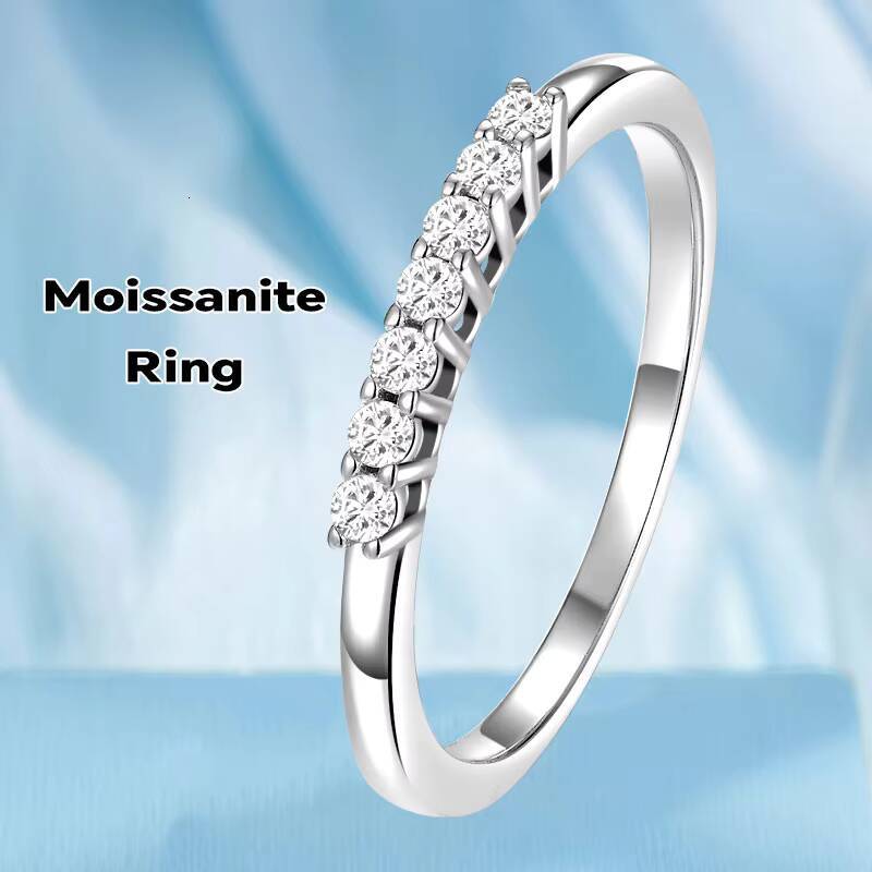 Wholesale Moissanite Ring 7 Stones 925 Sterling Silver High Quality Exquisite Classic Jewelry Wedding Engagement Party