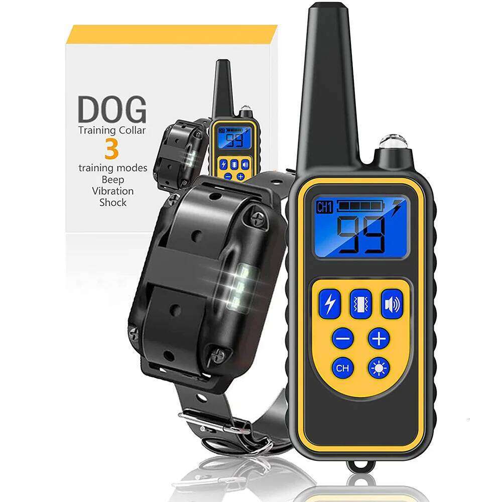 800m Electric Dog Training Detachable Bark Rechargeable Anti Barking Shock Vibration Reflective Collar for All Dogs Pet