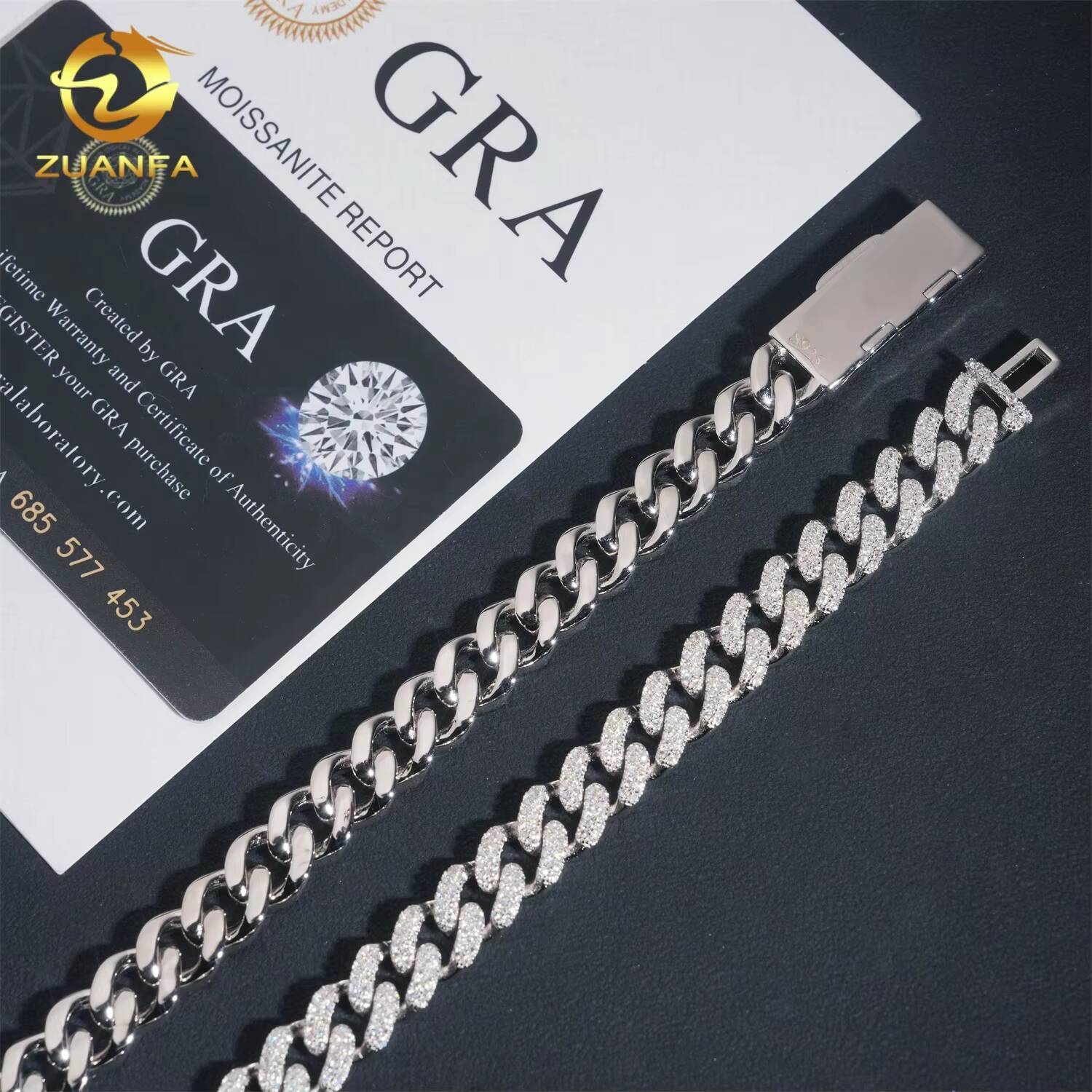 High Quality 10mm 2Rows VVS Iced Out Moissanite Hip Hop Jewelry Diamond Custom 925 Silver Miami Cuban Link Chain Necklace