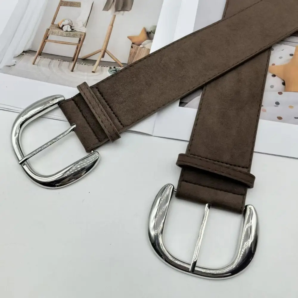 Maillard Styles Suede Leather Wide Belt Trendy Business Waist Strap Casual Versatile Pin Buckle Waistband Gifts 251024