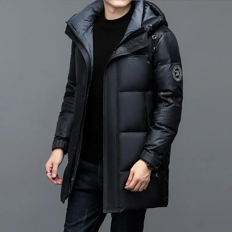 30 Fashion Men 90 White Hooded Duck Down Jackets Mens Thick Warm Waterproof Parka Overcoat Down Coat 251027