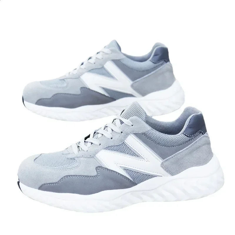 Mens anti smashing and piercing soft soled safety boots lightweight steel toe work shoes w251013