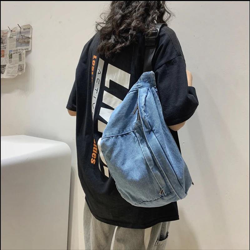 Fashion Denim Waist Bag Unisex Chest pack Phone pack purse Street Hip hop Belt Bag Large capacity Ladies Shoulder Crossbody Bags 251023