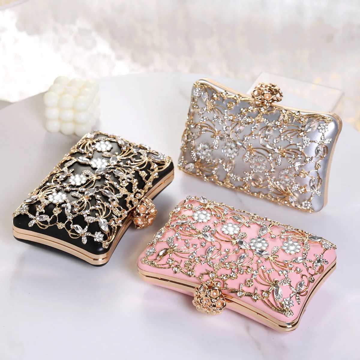 Handheld Bag Versatile Dinner Bag Clutch Bag DiamondStudded For WomenS Gathering Evening Event Party H251027