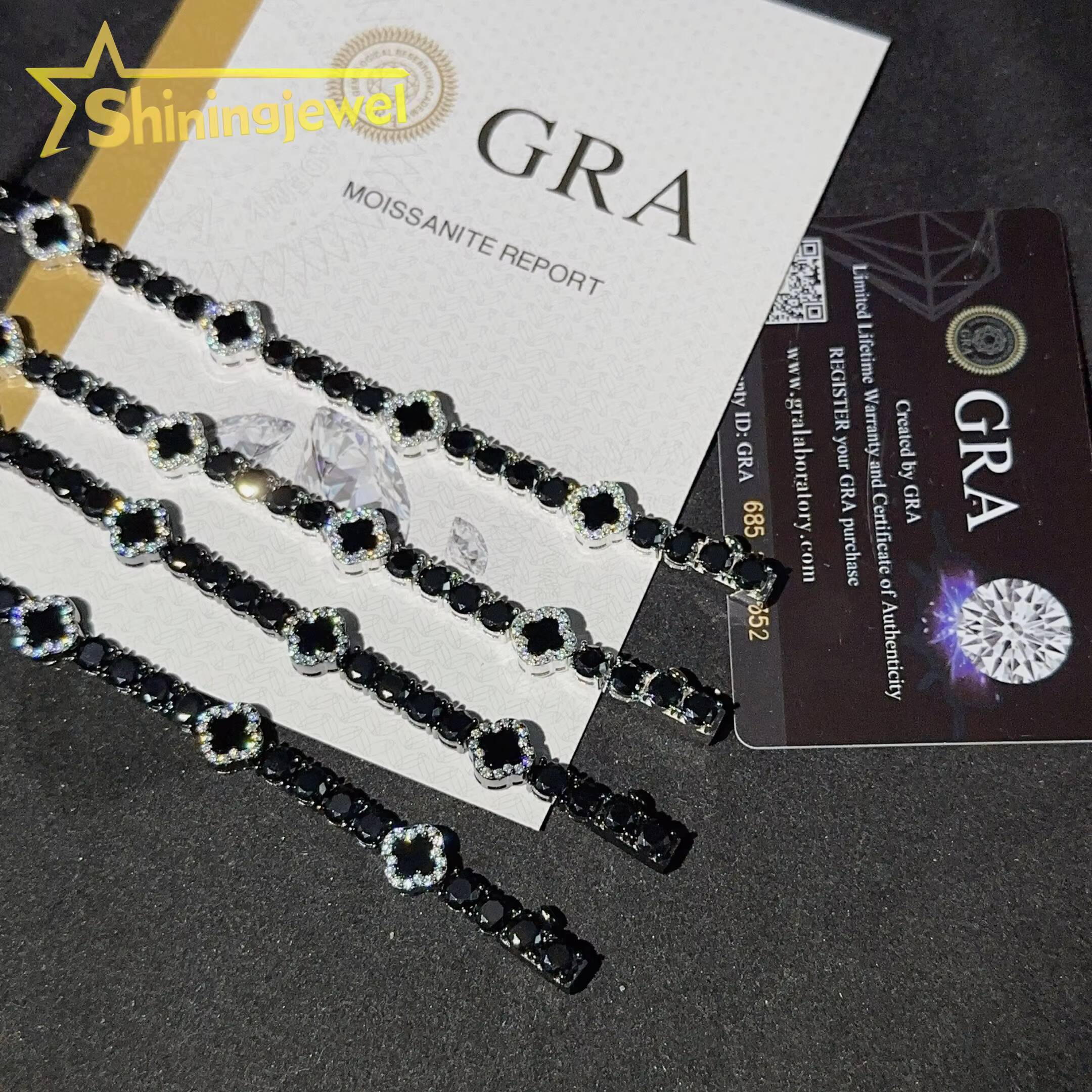 Fashion 3mm 5mm Iced Out Tennis Chain 925 Silver Moissanite Diamond Tennis Necklace Pass Diamond Test Moissanite Bracelet