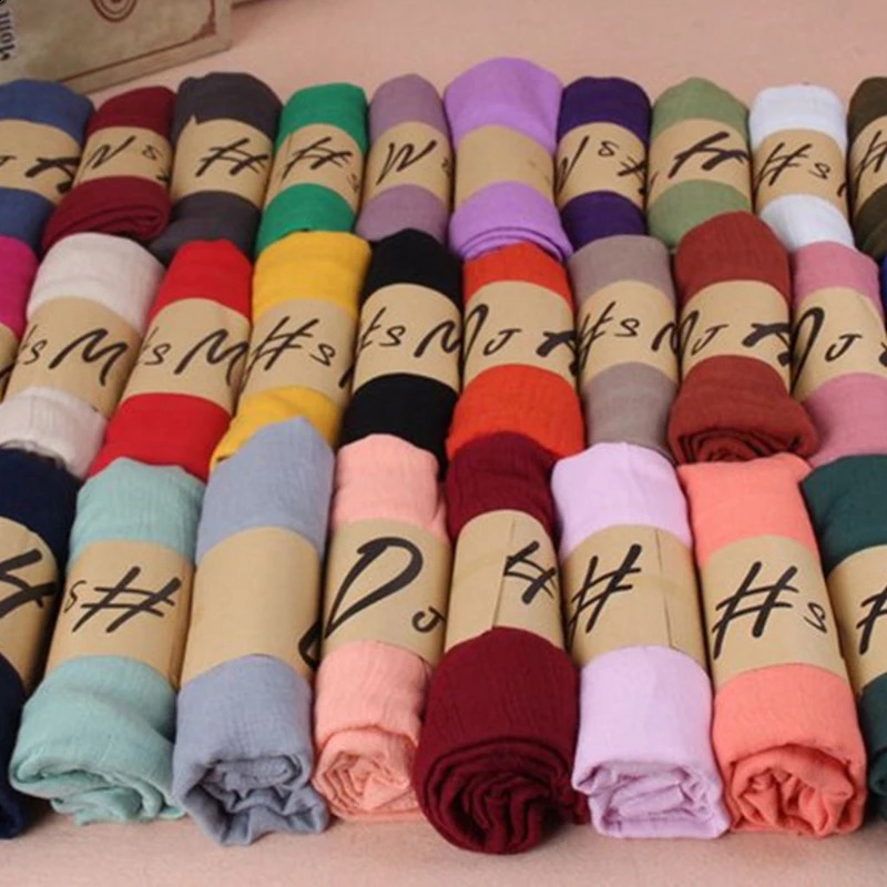 Fashion 16 Colors Women Long Scarf Wrap Scarves Vintage Cotton Linen Large Shawl Hijab Elegant Solid Black Red White 251027