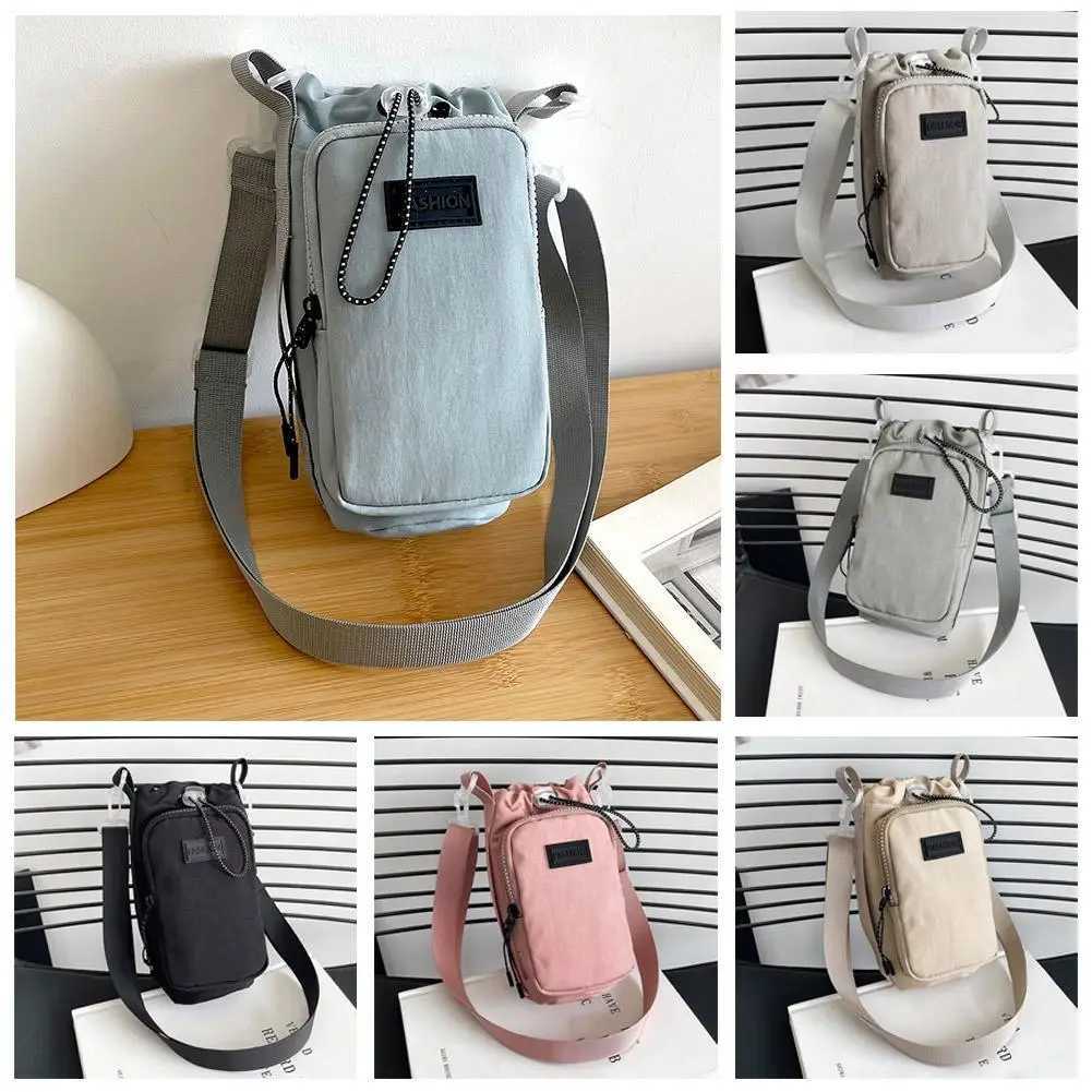 1Pcs Drawstring Portable Water Bottle Crossbody Bag Outdoor Sports Phone Water Bottle Holder Bag for Hiking Camping TravelW251028