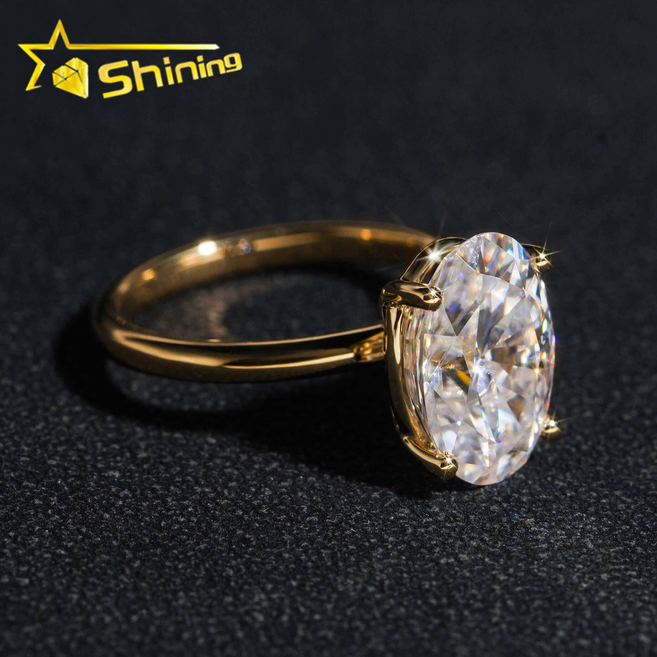 10K 14K 18K Solid Real Gold Engagement Rings 45CT Oval D Color VVS Moissanite Diamond Wedding Ring