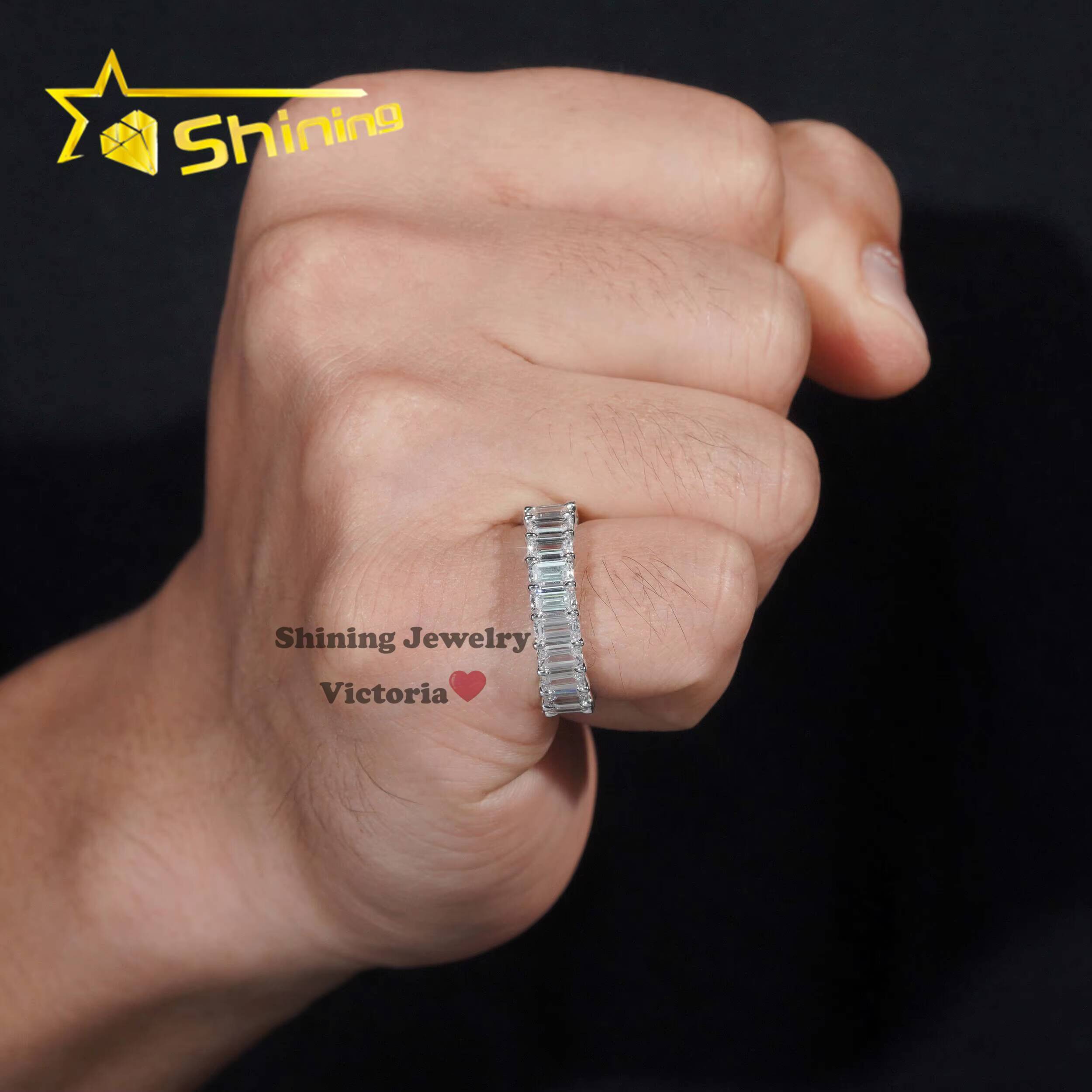 GIA Lab Grown Diamond Solitaire Engagement Eternity Band Ring Women 35 Radiant Emerald Cut 10K 14K 18K Solid Gold Wedding Rings