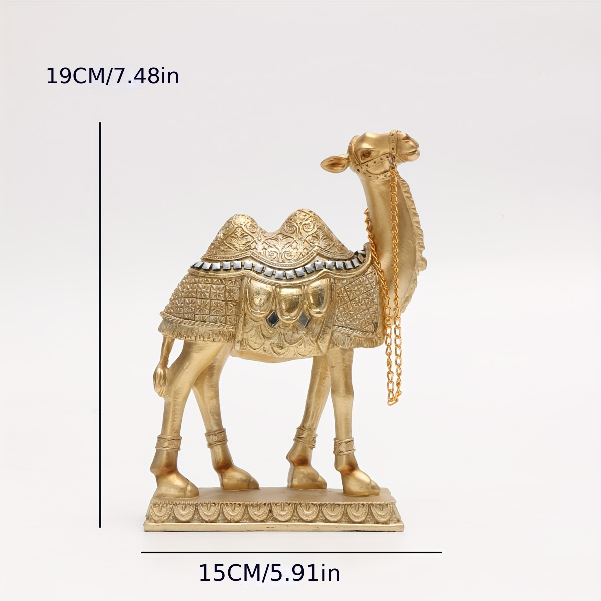Designer Luxury Golden Camel Statue: Resin Decorative Home Accent for Indoor Use - Suitable for Various Room Types -Perfect for Thanksgiving