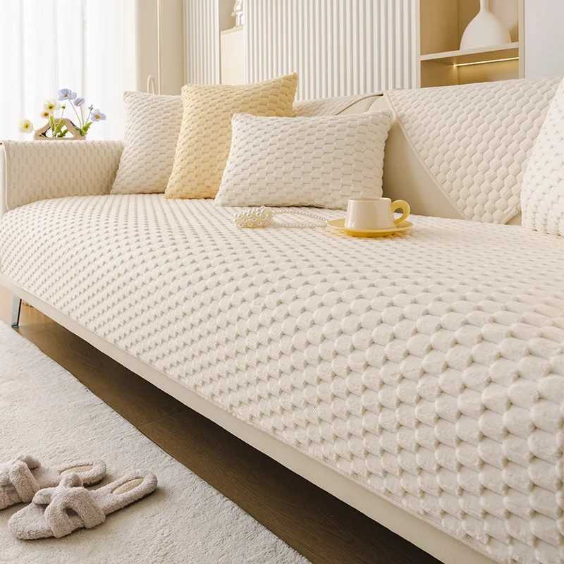 Simple Tortoise Velvet Warm Sofa Cover HighQuty Autumn Winter Couch Seat Cushion Comfort Armchair Protector for Living Room C251028