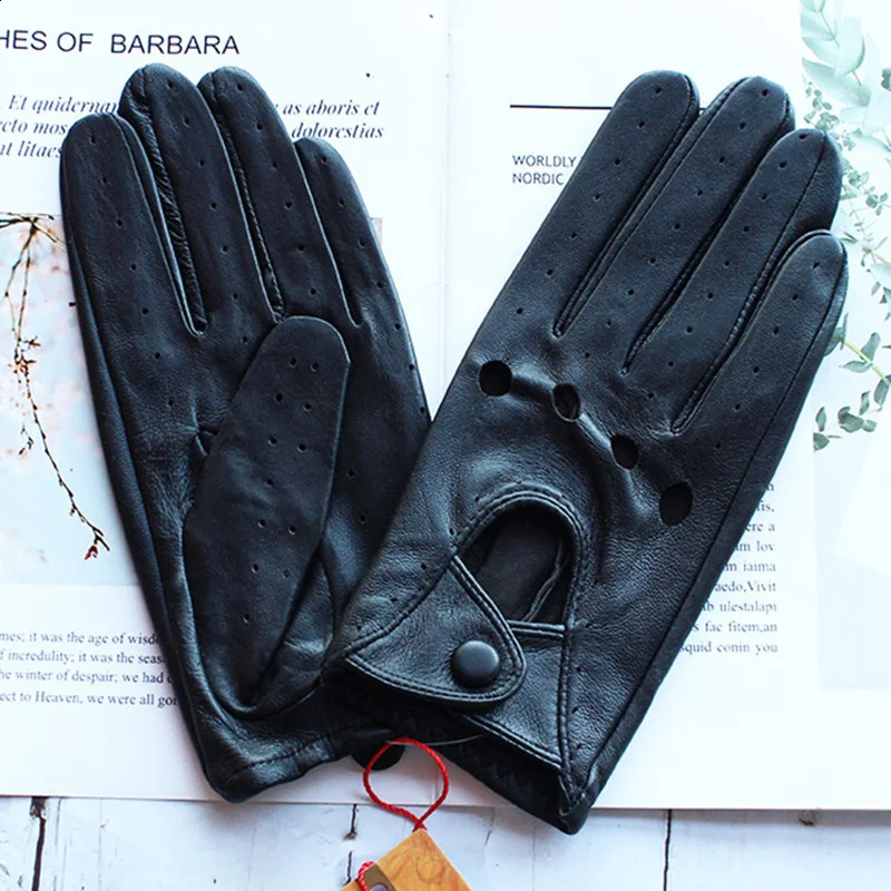 Driving Leather Gloves for Womens SingleLayer Unlined Thin Hollow Style Outdoor Cycling Driver Gloves Free of 251027