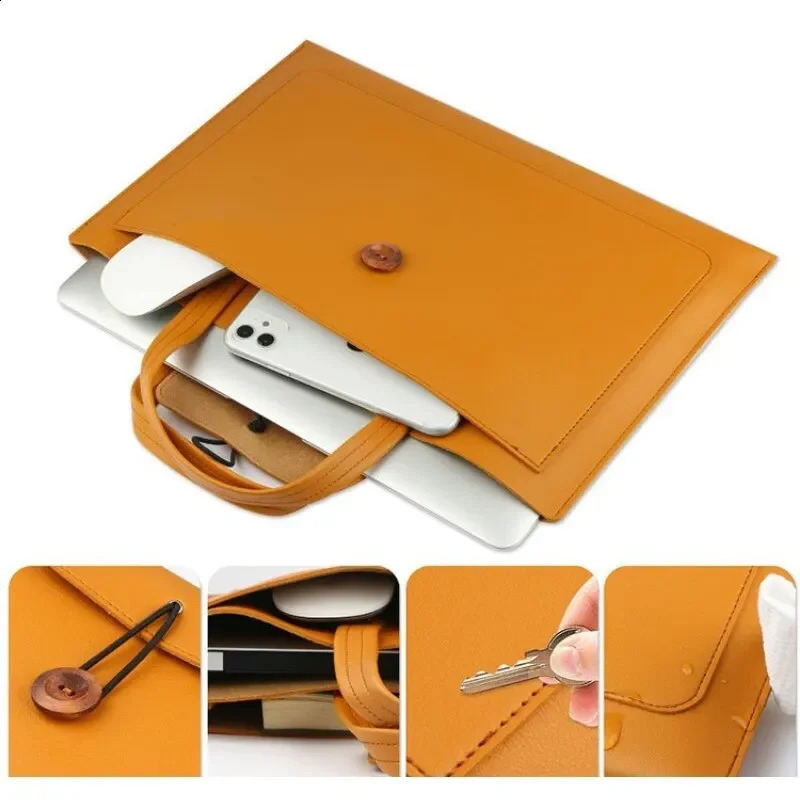 Waterproof Portable Laptop SlEEve PU Leather Envelope Clutch Briefcase for Women Men for Matebook 251028