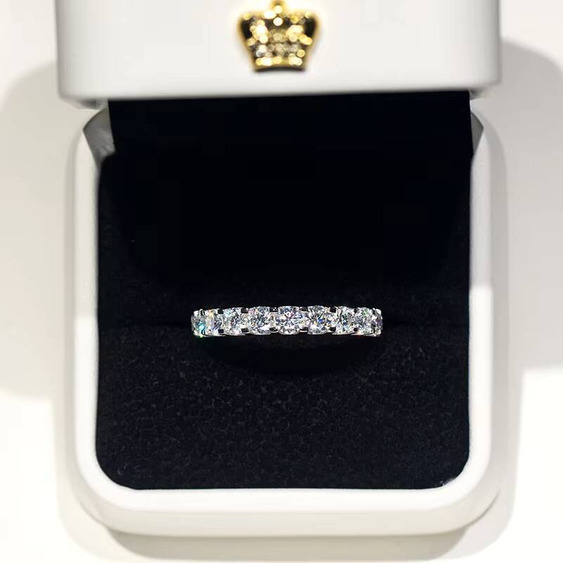 Fashion Jewelry Rings GIA Certificate 35mm 55mm 925 Sterling Silver Mosan Wedding Ring Ladies Ring