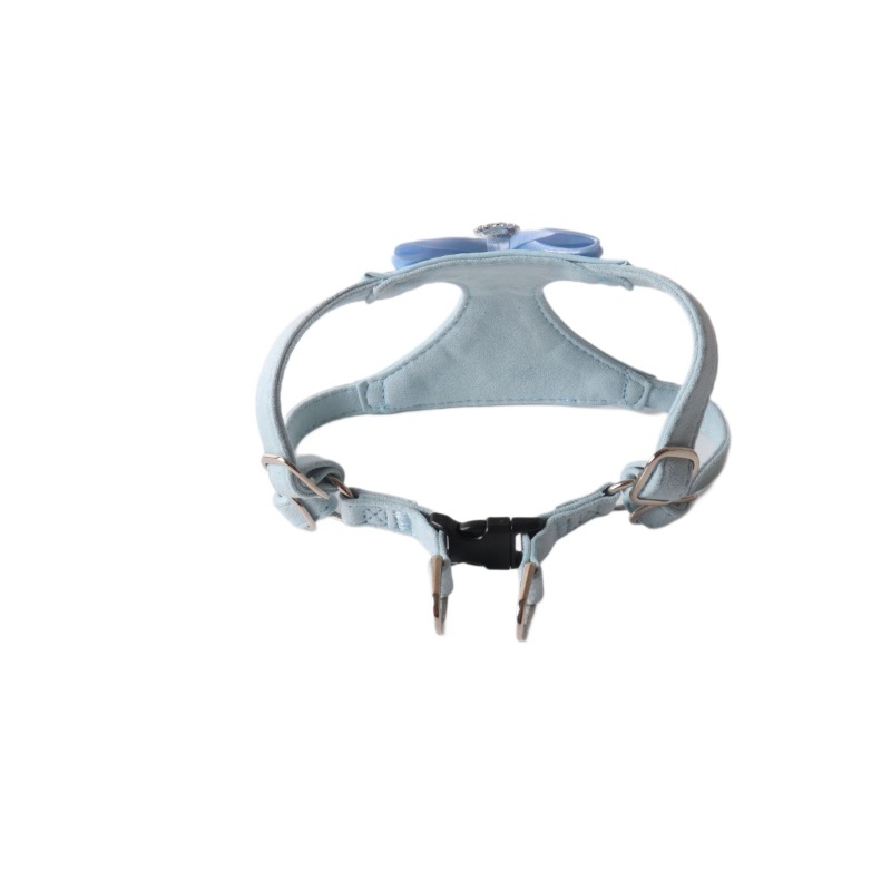 Glamorous Rhinestone Bowknot Pet Harness Leash Set, Adjustable & Durable, Luxury Walking Gear, Secure Pet Vest Harness with Leash,Suitable for Small D