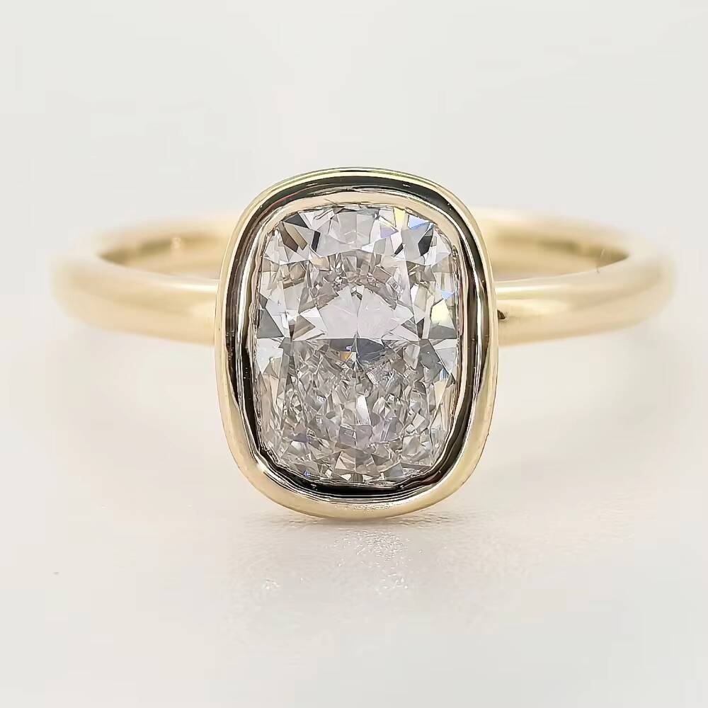 Classic 2ct Diamond Synthetic Engagement Ring Igi Certified Diamond Synthetic Pave Cvd Lab Grown Diamond