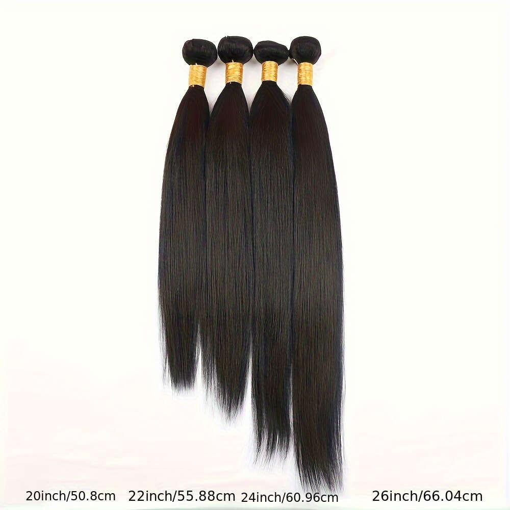 4 Bundles Brazilian Virgin Human Unprocessed Bone Straight Weave Women, Smooth Black With Golden Tips, Perfect For African American Hair